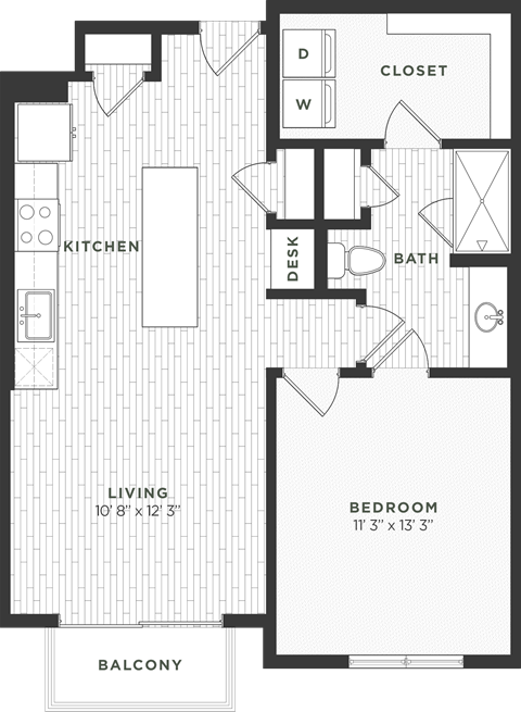 One bedroom floor plan